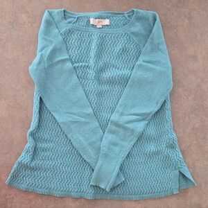 LOFT Teal Crew Neck Sweater